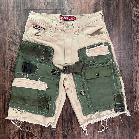 Brown Cargo Vietnam War bag rework shorts
